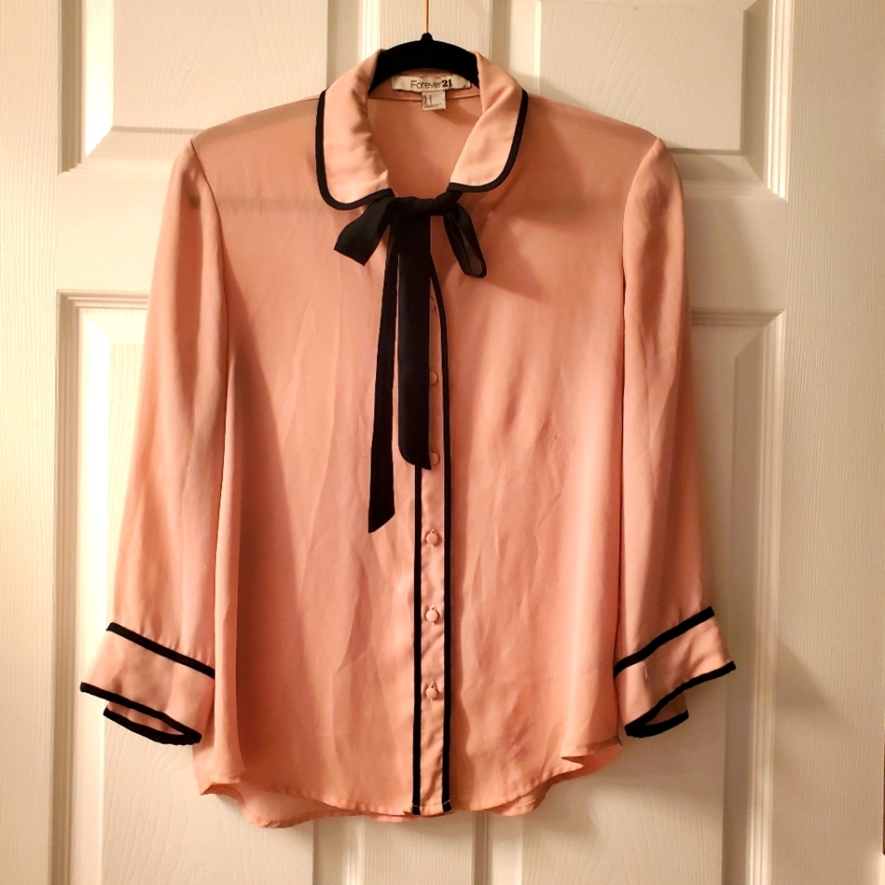 Forever 21 Sheer Pink Blouse (Small)